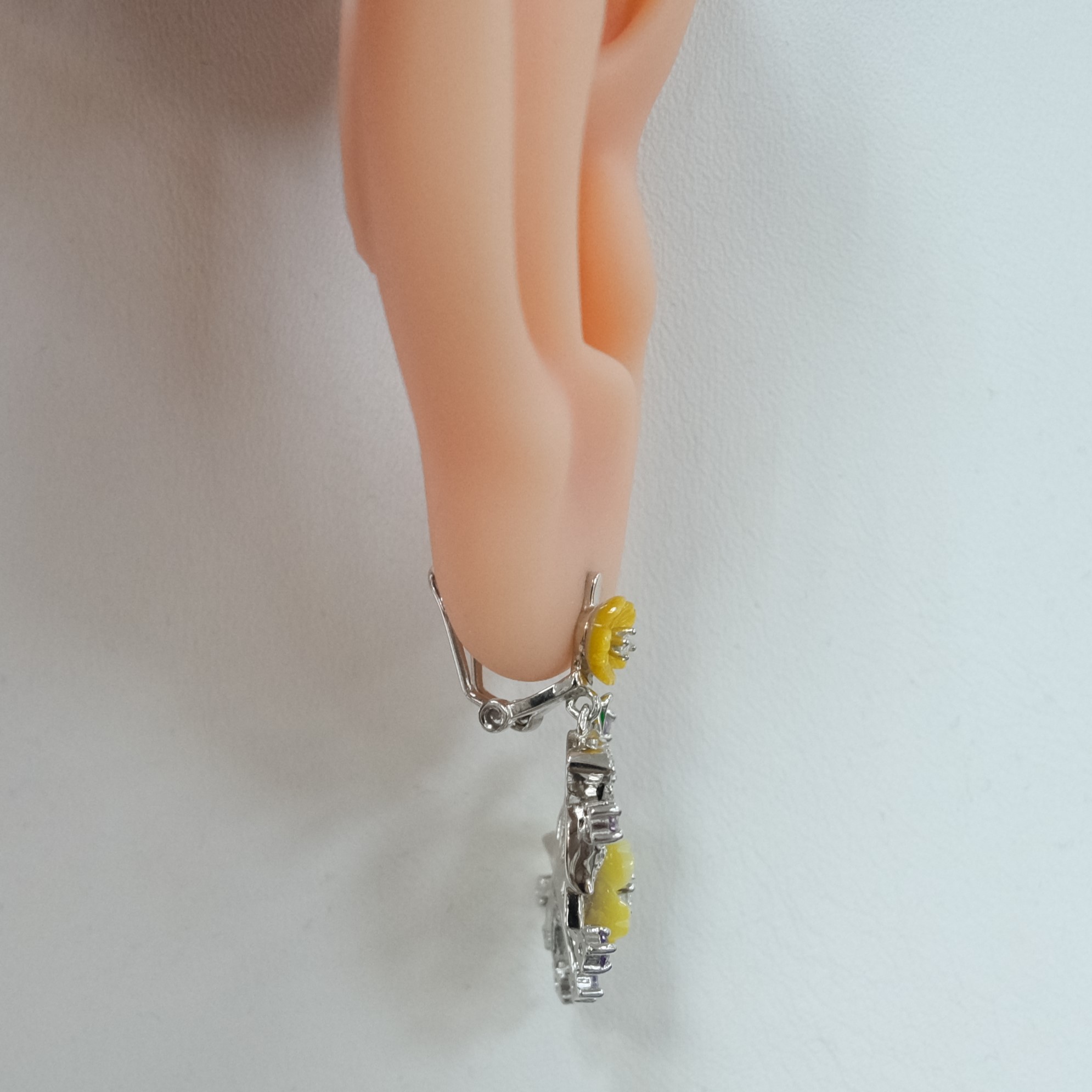 Серебряные серьги с перламутром "Попугай"